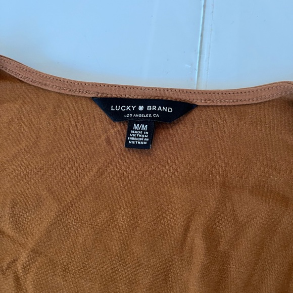 Lucky Brand - cognac peplum top - Picture 3 of 4